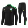 Sudadera De Entrenamiento Brasil Cremallera De Cuarto 2024-25 Negra - Hombre